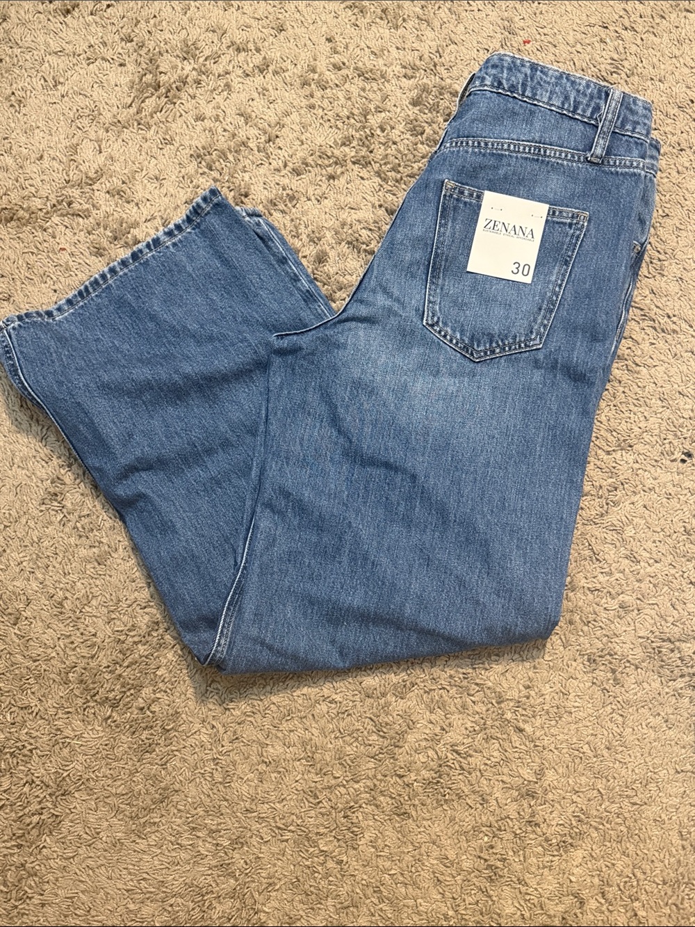 Zenana Outfitters Women’s Blue Flared Wide-Leg Jeans
